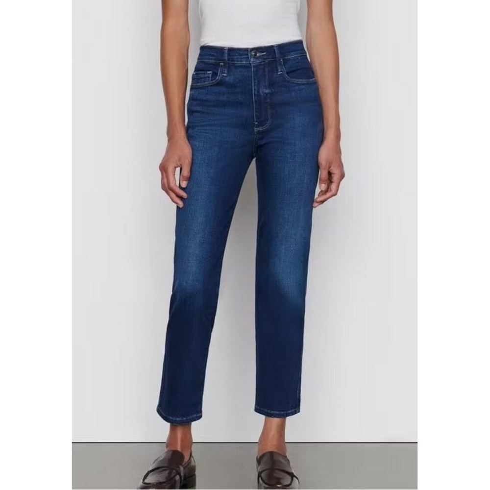 Frame Le Pixie Sylvie Slender Straight Jeans Teigan Ave Blue 28 LPXSY415